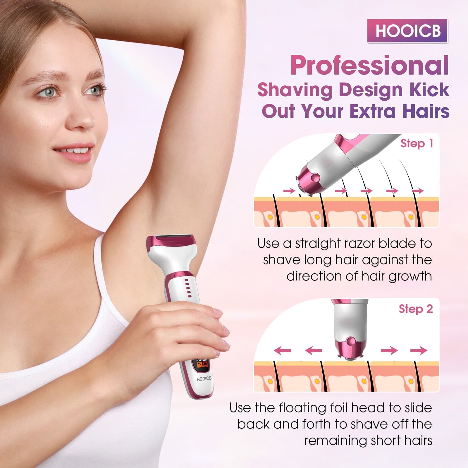 MS8377 Electric Razor For Women 5 in 1 Rechargeable Cordless Bikini Trimmer With Digital Display — image 4