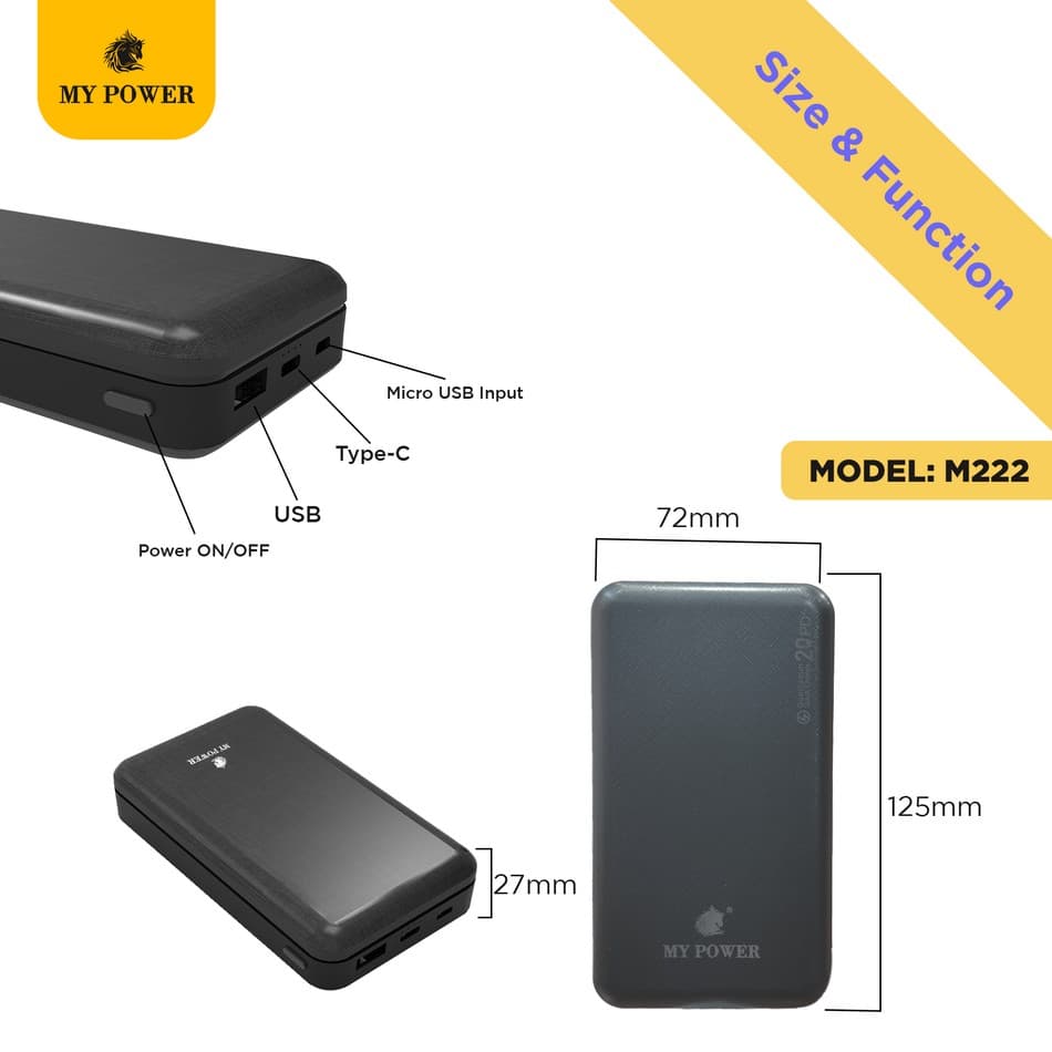 My Power M222 20000mah 20watt Powerbank — image 3