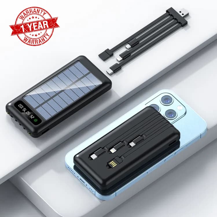 My Power M293SL 20000mAh Solar Powerbank Cable Attatched Type C Input — image 1