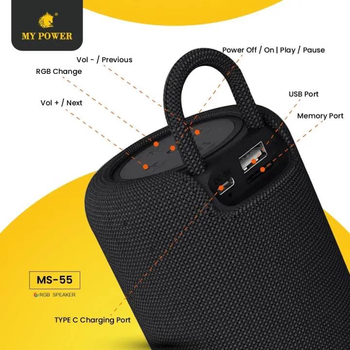 My Power MS55 5W High Bass Bluetooth Speaker BT 5.4 — image 2