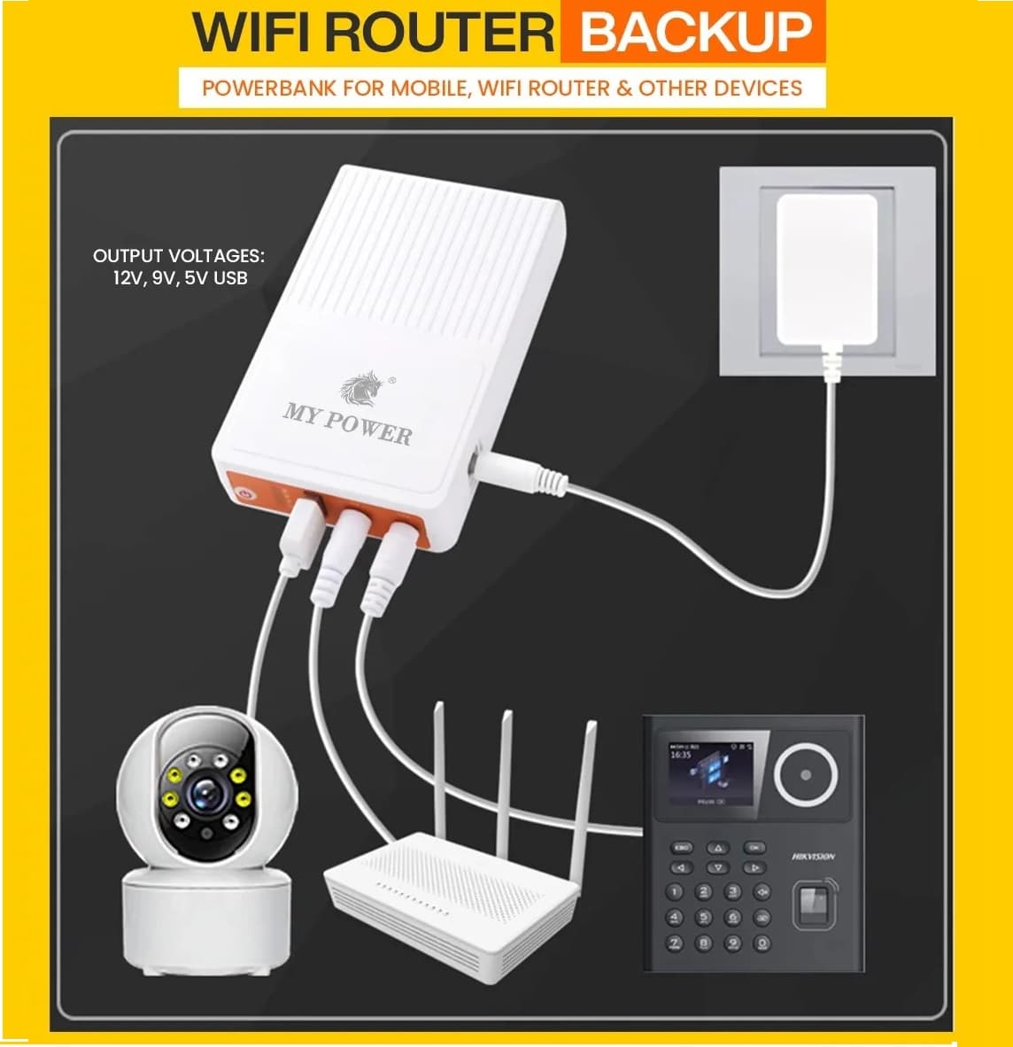 Mypower MPS404 Wifi Router Backup UPS And Mobile Power Bank 2 In 1 — image 1
