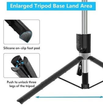 NEEPHO P170s 1.7 Meter Height Selfie Stick Tripod With Led Light — image 2