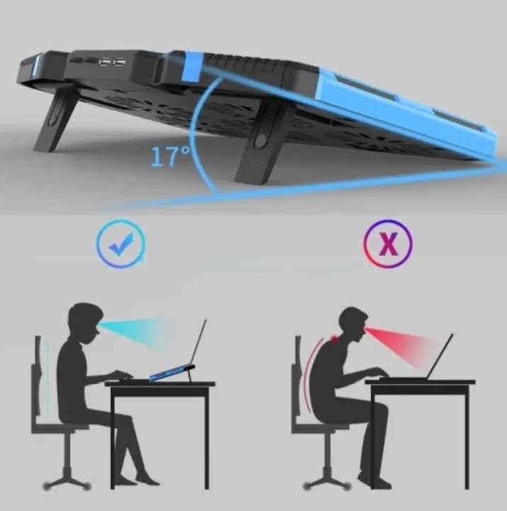NUOXI Q7 Ultra Professional 5 Fan LED Backlit Speed And Height Adjustable Gaming Laptop Stand Cooling Pad — image 3