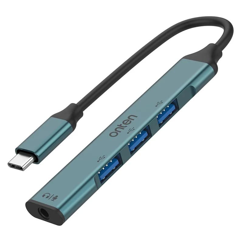 Onten OTN 9706 USB C Hub 3 x USB 2.0 + 3.5mm Audio Adapter Converter — image 1