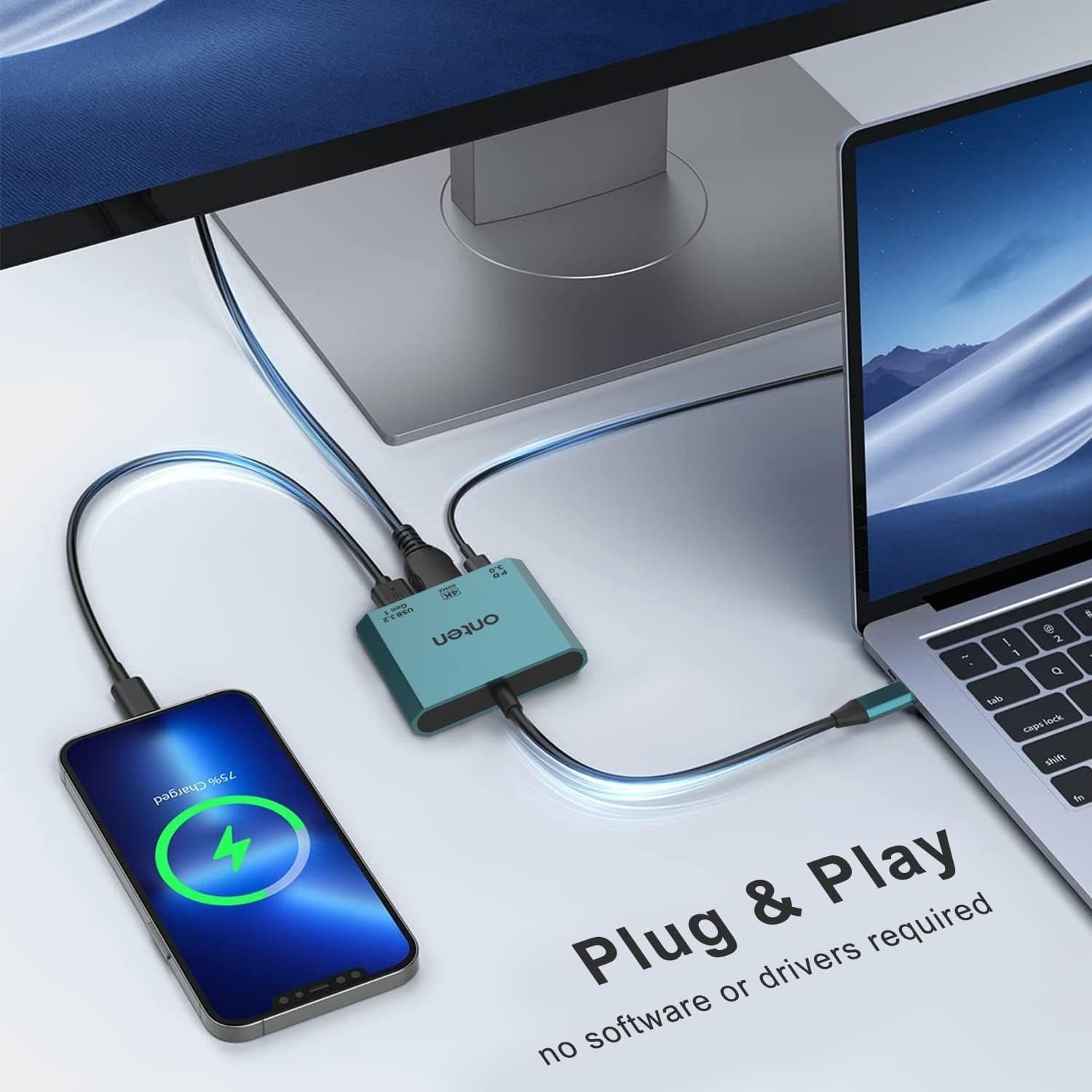 Onten UC301 3 In 1 USB C To HDMI 4k 60hz Adapter — image 5