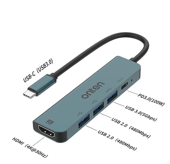 Onten UC907 USB-C Multi Function 5 In 1 Docking Station — image 3