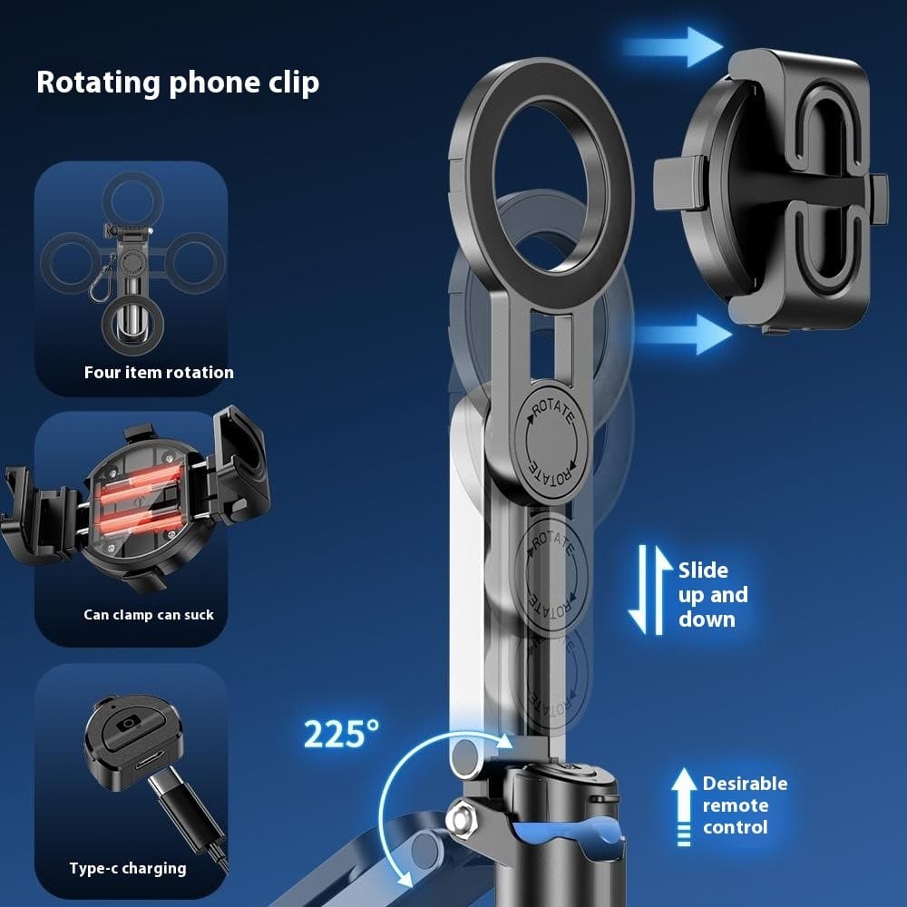 P15-C 2 In 1 Magnetic Selfie Stick Tripod with Telescopic Handle — image 3