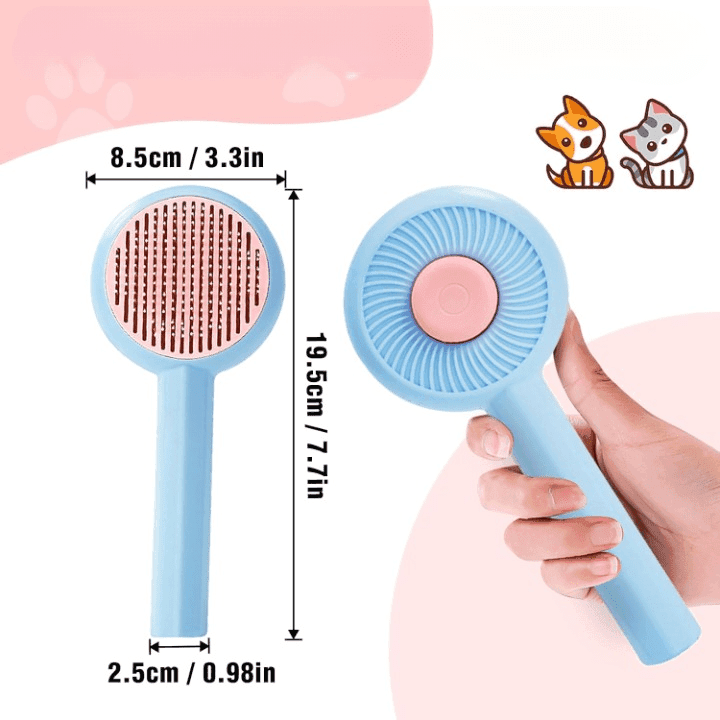 Pet Brush Self Cleaning Dog & Cat Comb For Long & Short Hair — image 2