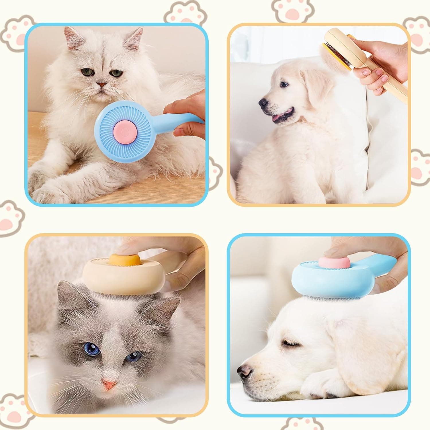 Pet Brush Self Cleaning Dog & Cat Comb For Long & Short Hair — image 4