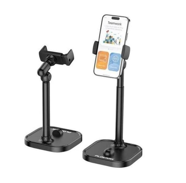 Plokama DT80 Desktop Phone Stand Adjustable 22-41cm 360° Rotation Stable Metal Base — image 1