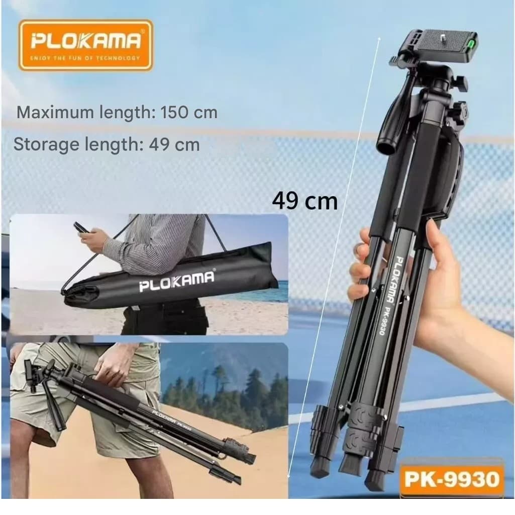 PLOKAMA PK 9930 1.5m Professional Tripod Stand For Cameras And Mobile Phones — image 5