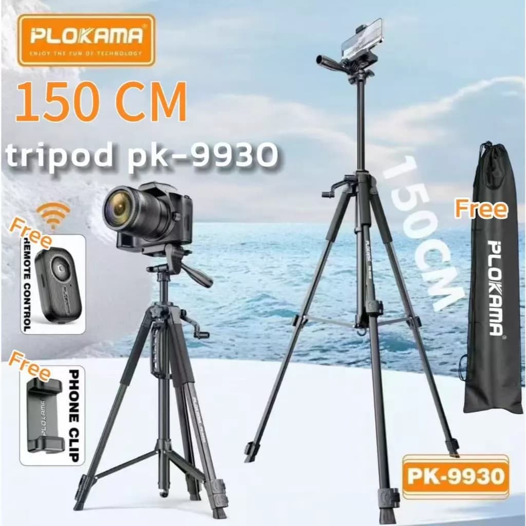PLOKAMA PK 9930 1.5m Professional Tripod Stand For Cameras And Mobile Phones — image 1