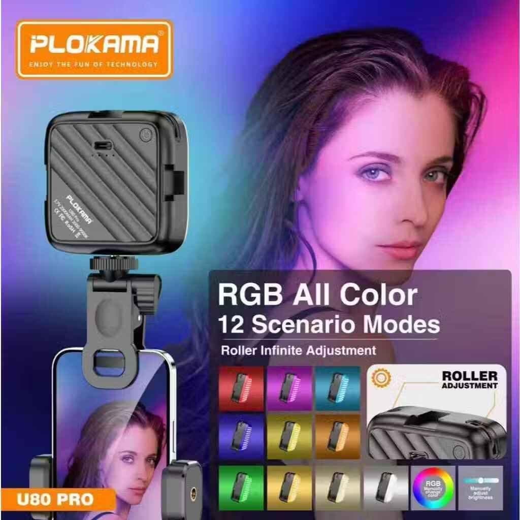 PLOKAMA U80 Pro Video Lighting Lamp Portable RGB LED Light For Phone & Camera — image 4