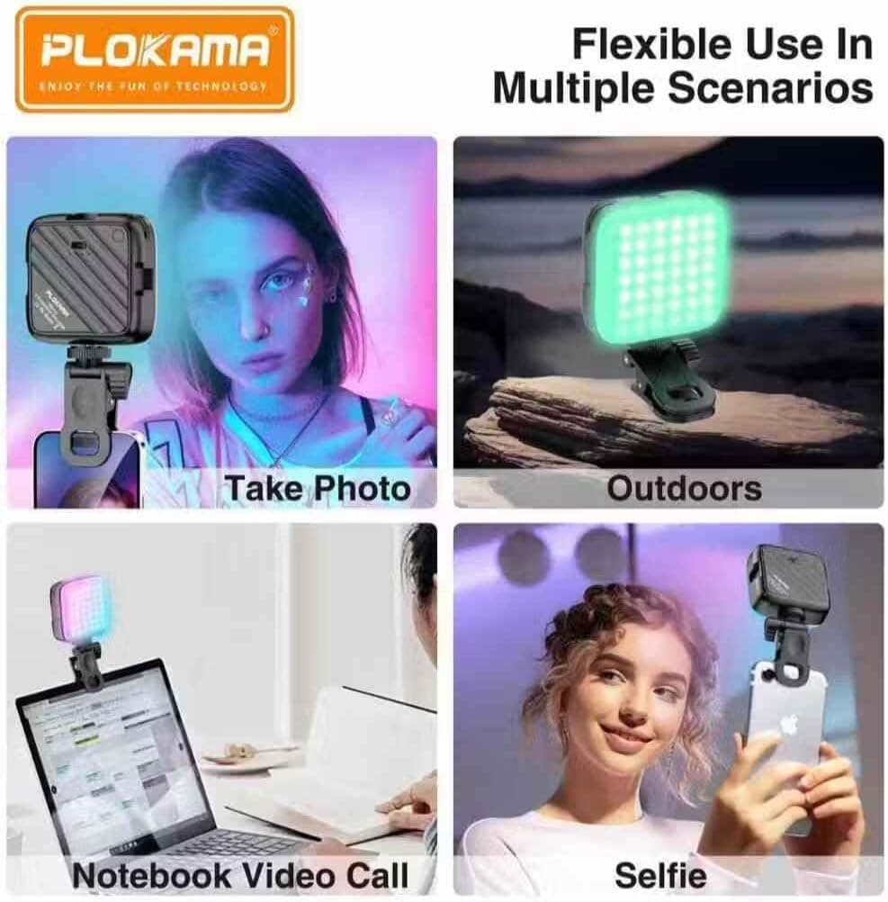PLOKAMA U80 Pro Video Lighting Lamp Portable RGB LED Light For Phone & Camera — image 2