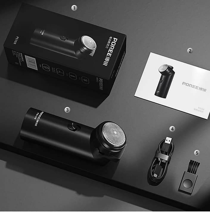 POREE PS108 Electric Razor Shaver For Men Rechargeable Waterproof — image 3