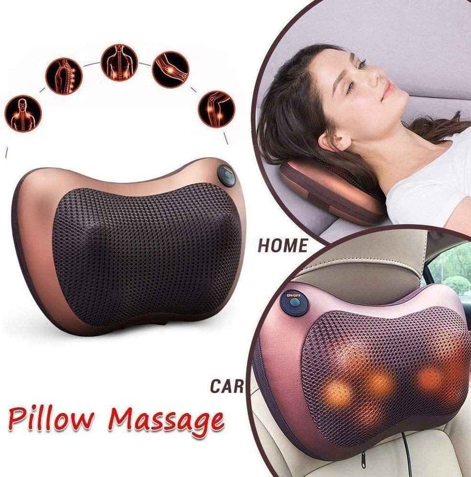 Portable Neck & Back Massager Pillow For Home, Office & Car Use — image 1