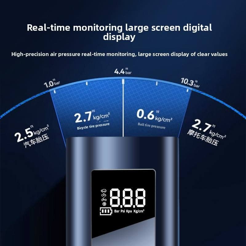Portable Wireless Car Air Pump High-Pressure Electric Tire Inflator With Digital Display — image 3