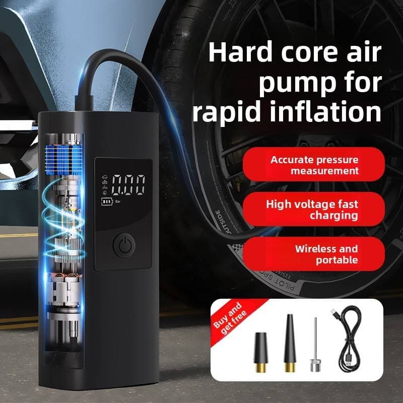 Portable Wireless Car Air Pump High-Pressure Electric Tire Inflator With Digital Display — image 2