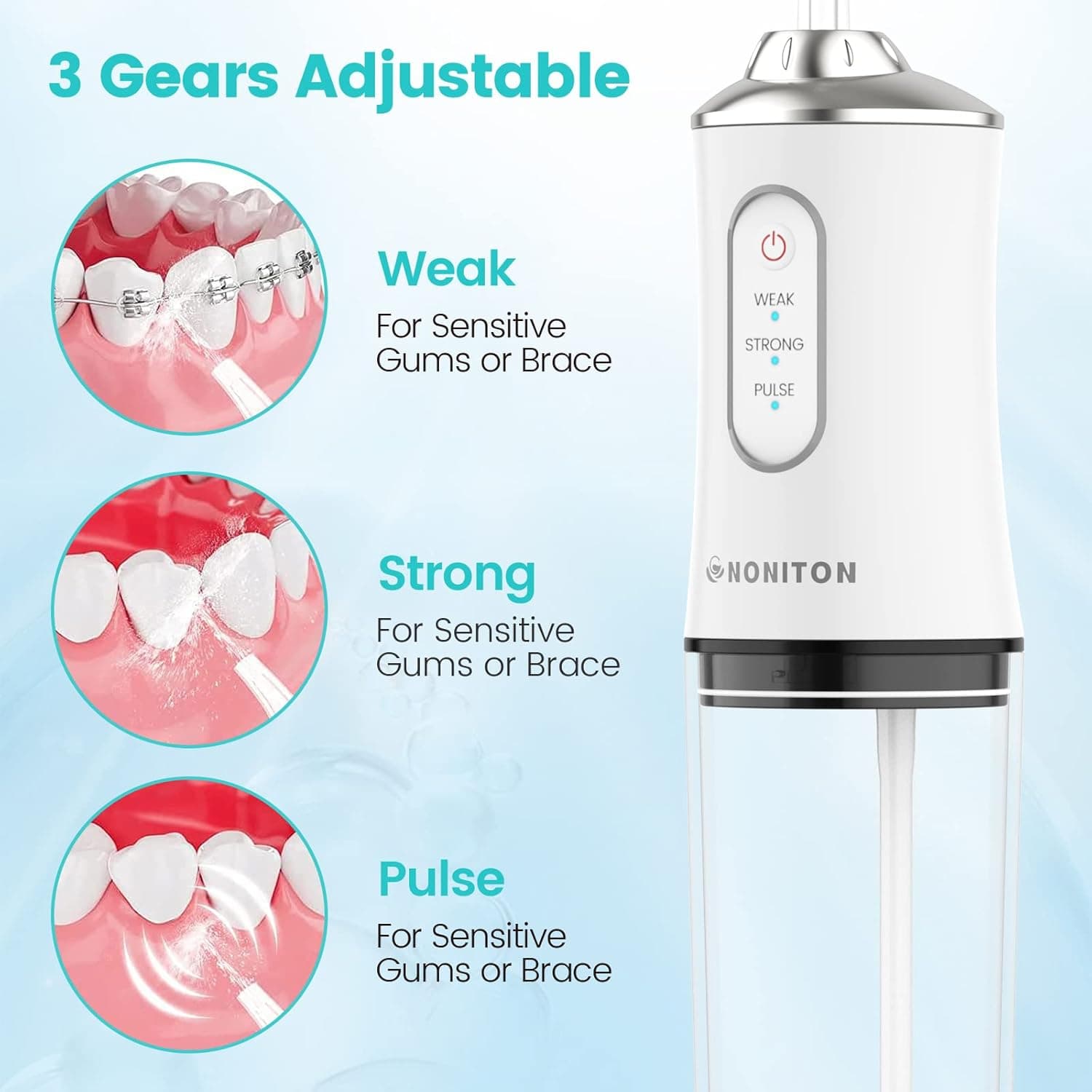 PPS Flush Cordless Rechargeable Water Flosser Dental Oral Irrigator 4 Jet Tips IPX7 Waterproof — image 2