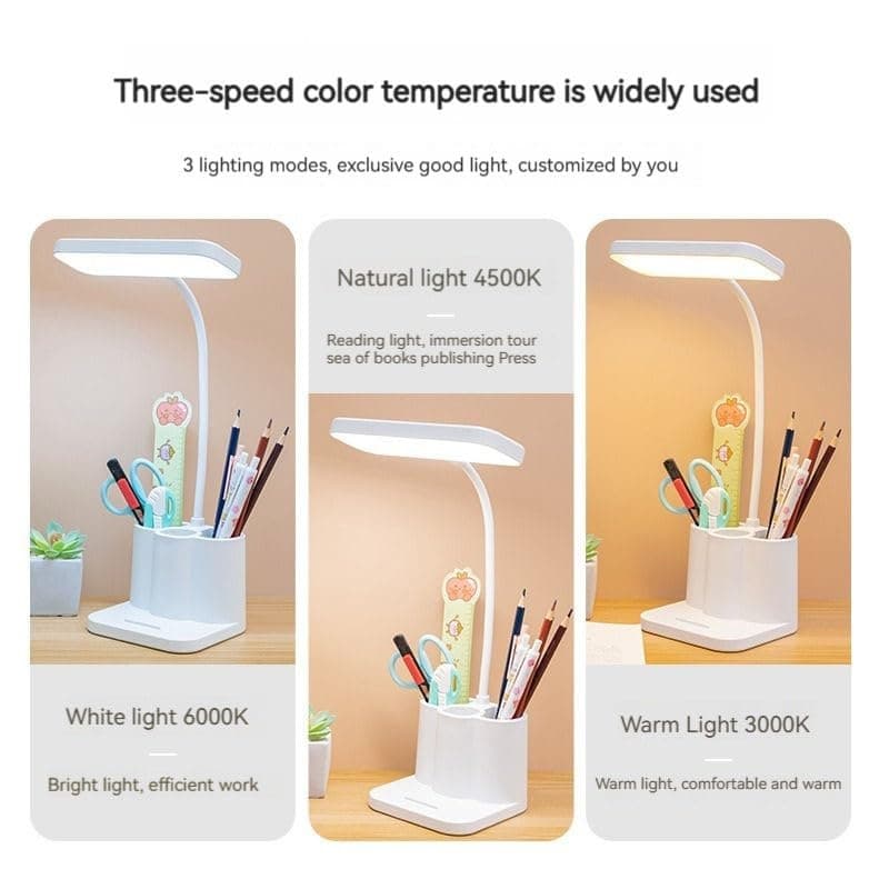 Rechargeable LED Study Lamp With Pen & Phone Holder – 3 Color Modes, Eye Care & Flexible — image 3