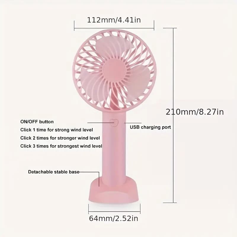 Rechargeable Portable Mini Electric Desktop Fan — image 2