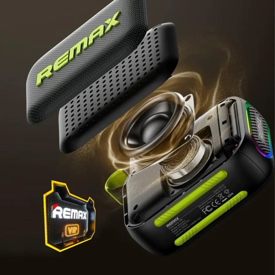 Remax RB M7 Portable Wireless Speaker - IP67 Waterproof, RGB Light, TWS HiFi Sound Loudspeaker — image 3