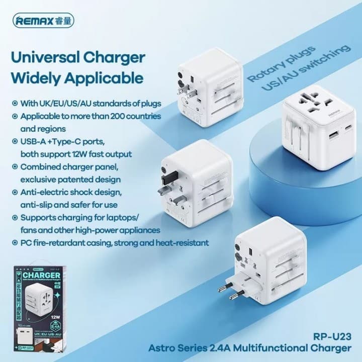 Remax RP U23 Astro Series 2.4A Universal Travel Adapter Charger 12W — image 2