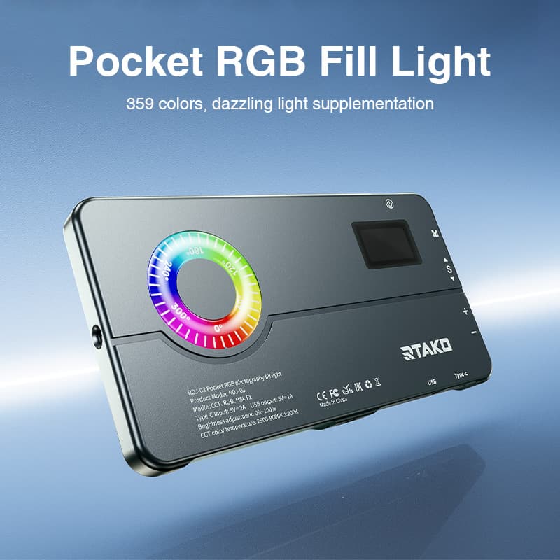 RTAKO RDJ-03 Pocket RGB Photography Fill Light — image 4