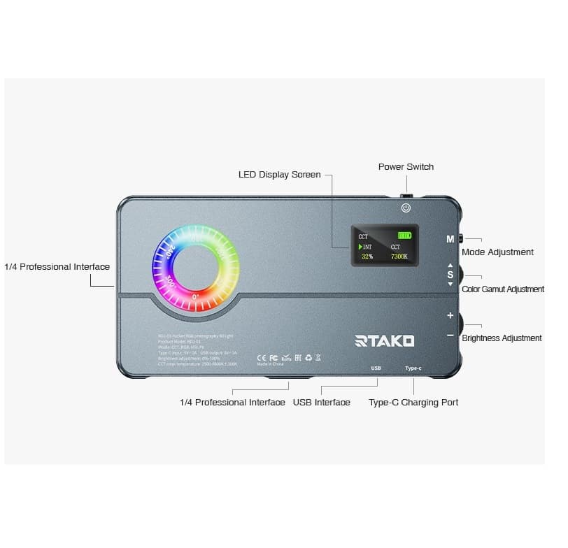 RTAKO RDJ-03 Pocket RGB Photography Fill Light — image 5
