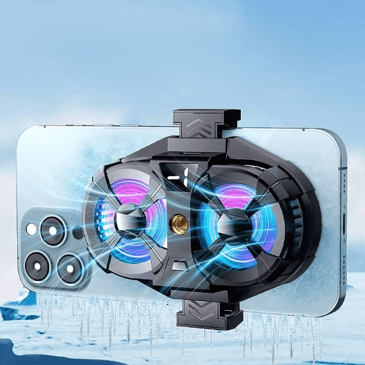 SL07 Digital Tempereture Display Dual Cooling Fan Cell Phone Radiator Mobile Phone Cooler — image 1