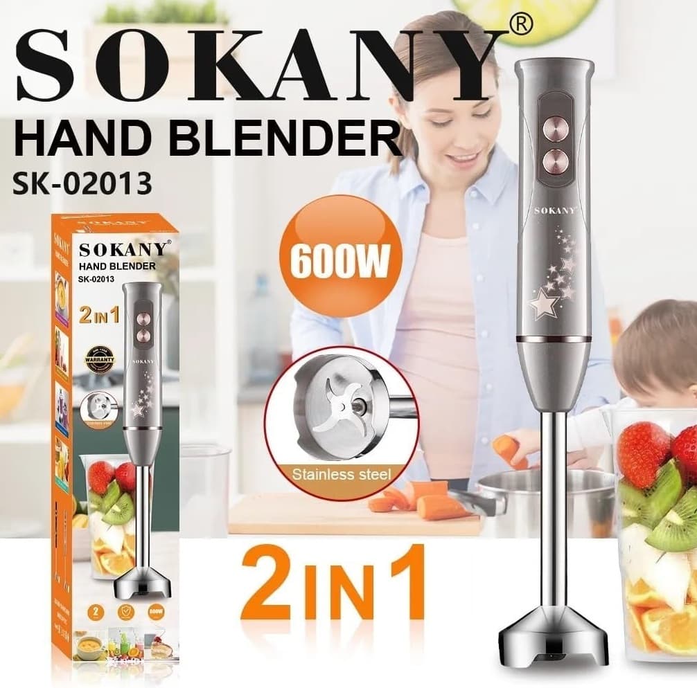 SOKANY SK 02013 Hand Blender – 2-in-1 Electric Handheld Blender With Stainless Steel Blades — image 3