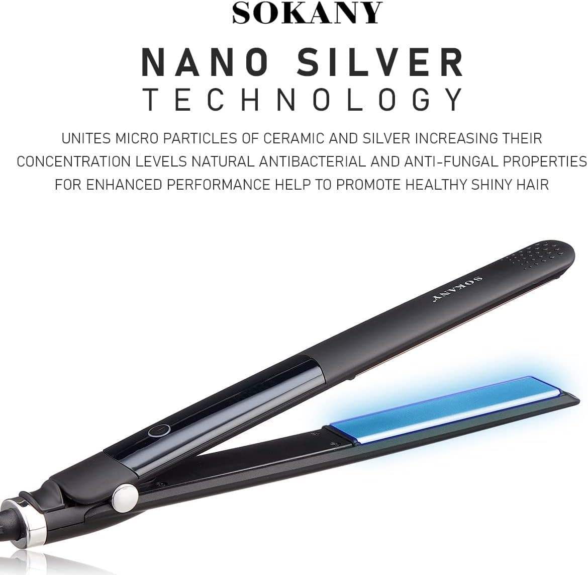 Sokany SK‑1901 Professional Hair Straightener Flat Iron With Adjustable Temperature & LCD Display — image 4