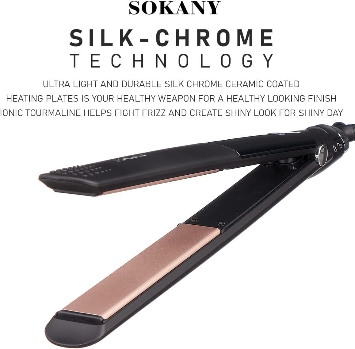 Sokany SK‑1901 Professional Hair Straightener Flat Iron With Adjustable Temperature & LCD Display — image 2