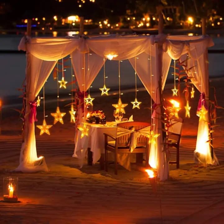 Star Curtain Light 6 Big Star 6 Small Star Light With 8 Flashing Modes 12 Stars — image 3