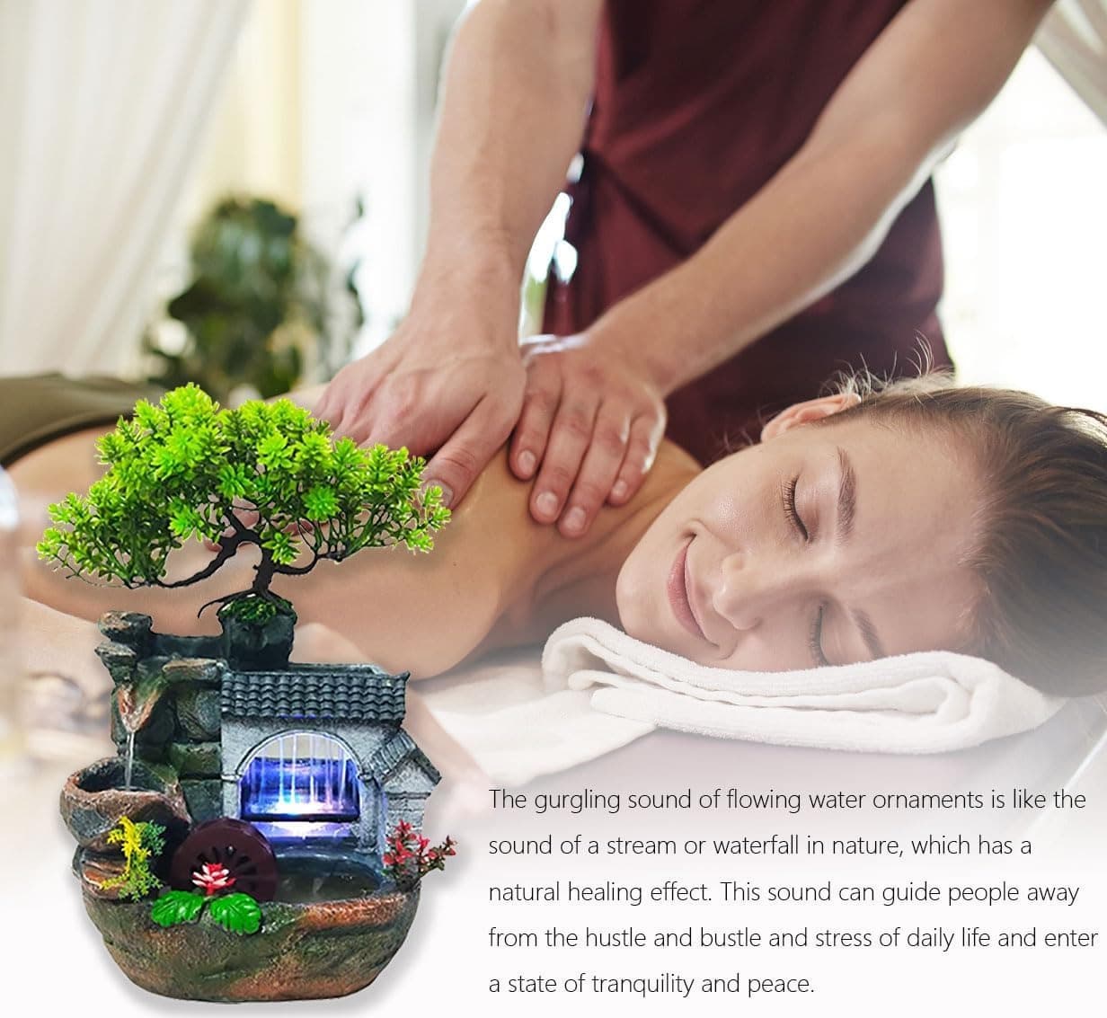 Tabletop Waterfall Fountain With Automatic Pump And Switch Stream Fountain — image 4