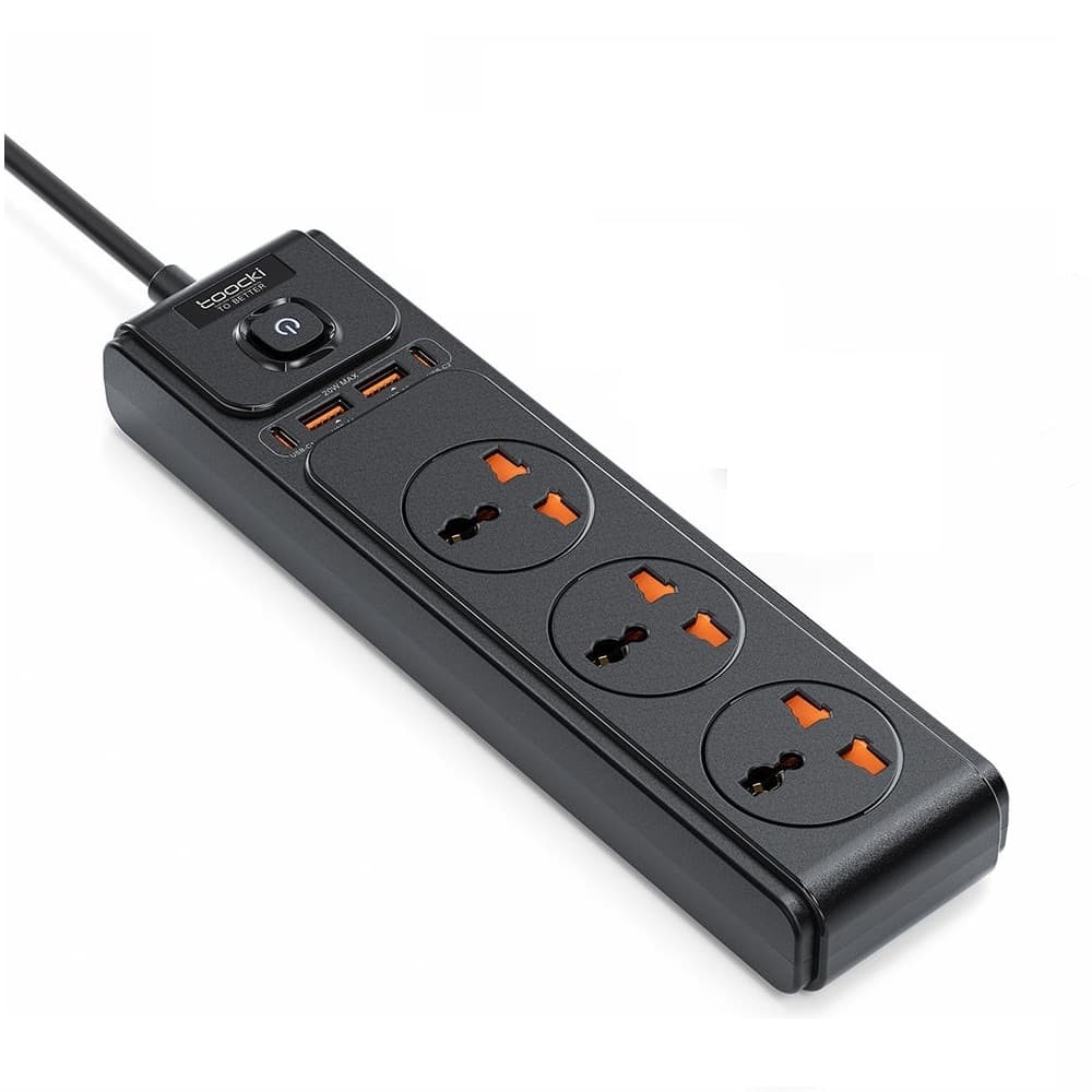 Toocki C35 7-in-1 GaN Charging Station EU Plug | 30W Fast Charging Power Strip with 4 AC Outlets & 3 USB Ports — image 1