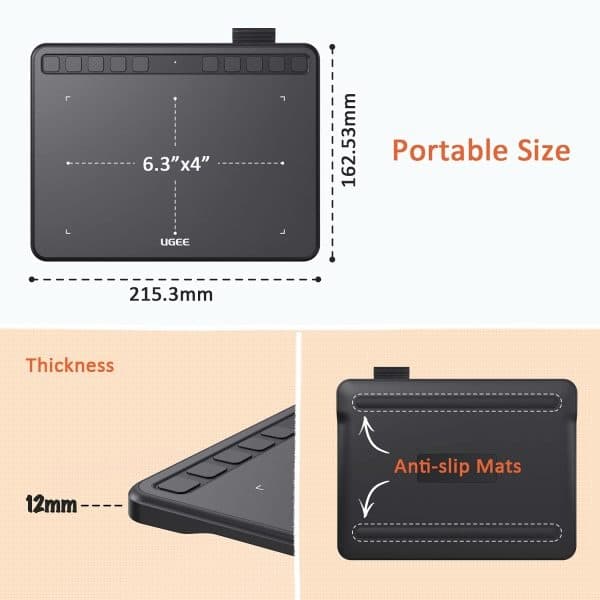 UGEE S640 Graphic Drawing Tablet With Battery-Free Stylus And 10 Express Keys — image 3