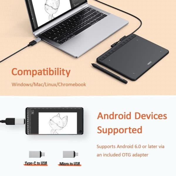 UGEE S640 Graphic Drawing Tablet With Battery-Free Stylus And 10 Express Keys — image 5