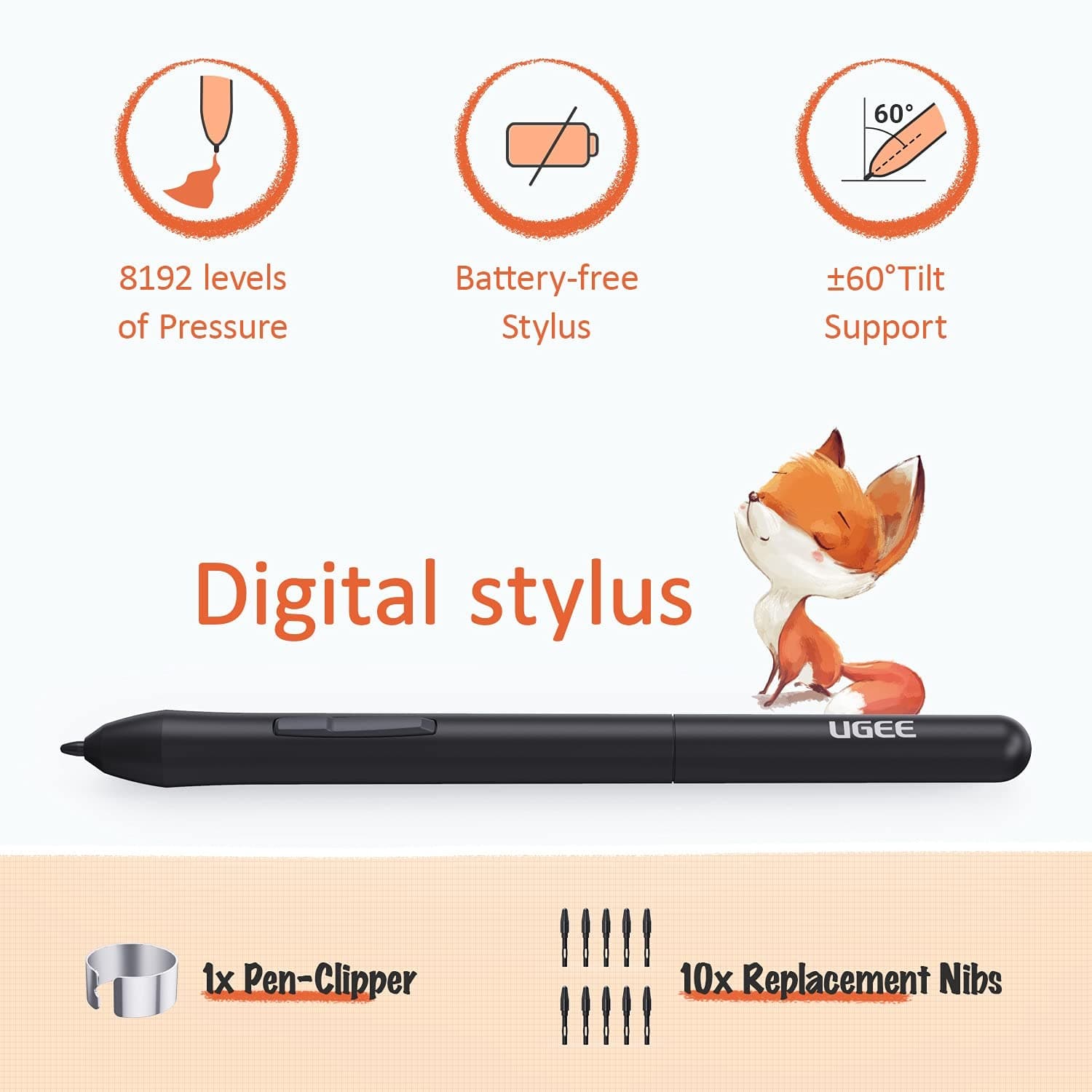 UGEE S640 Graphic Drawing Tablet With Battery-Free Stylus And 10 Express Keys — image 4