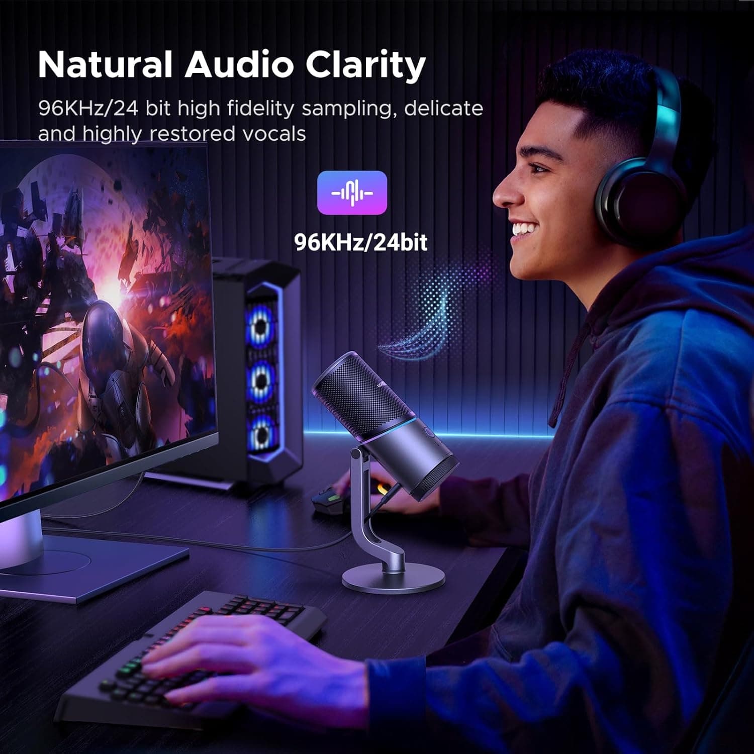 UGREEN 35629 USB Condenser Gaming Mic with RGB & Noise Cancellation — image 2