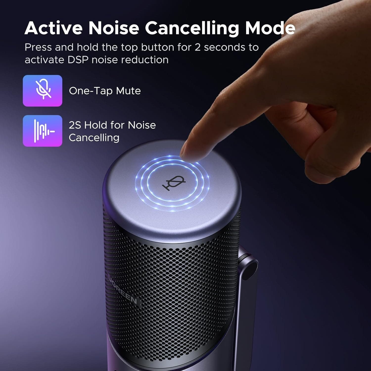 UGREEN 35629 USB Condenser Gaming Mic with RGB & Noise Cancellation — image 5