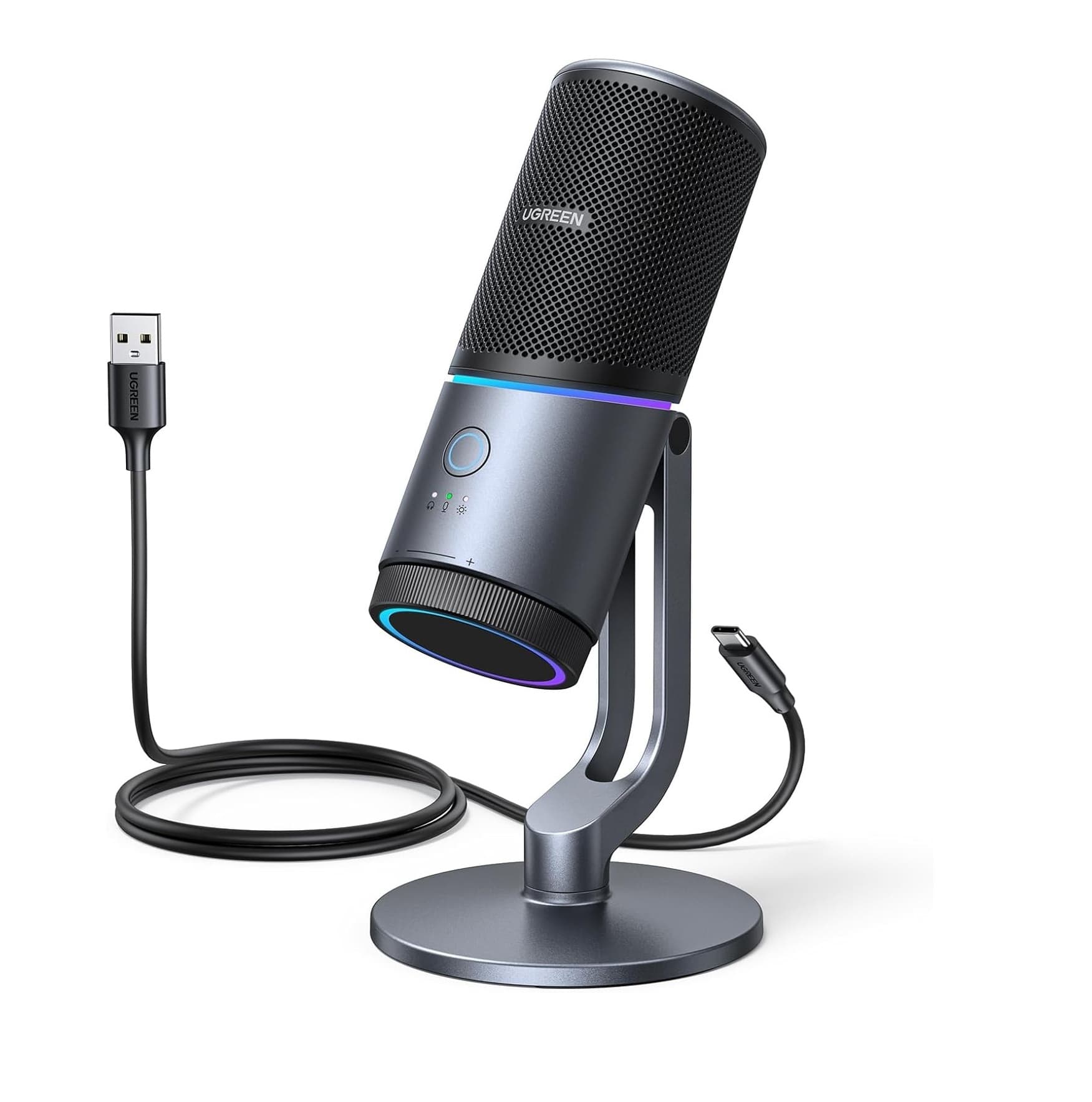 UGREEN 35629 USB Condenser Gaming Mic with RGB & Noise Cancellation — image 1