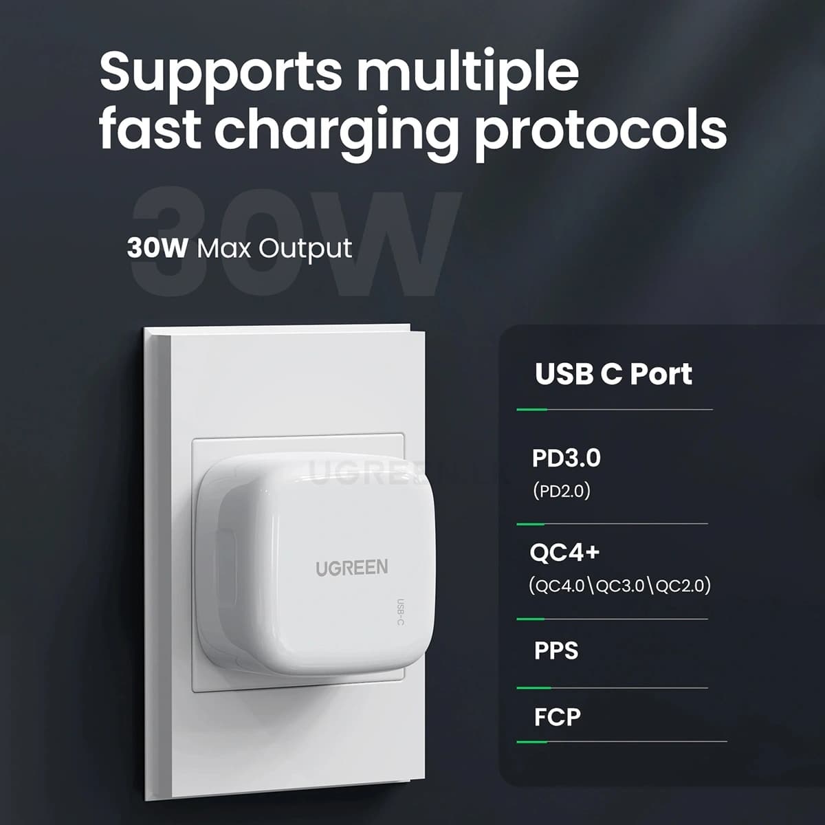 UGREEN CD127 PowerLite 30W Charger | PD Fast Charging UK Plug — image 3