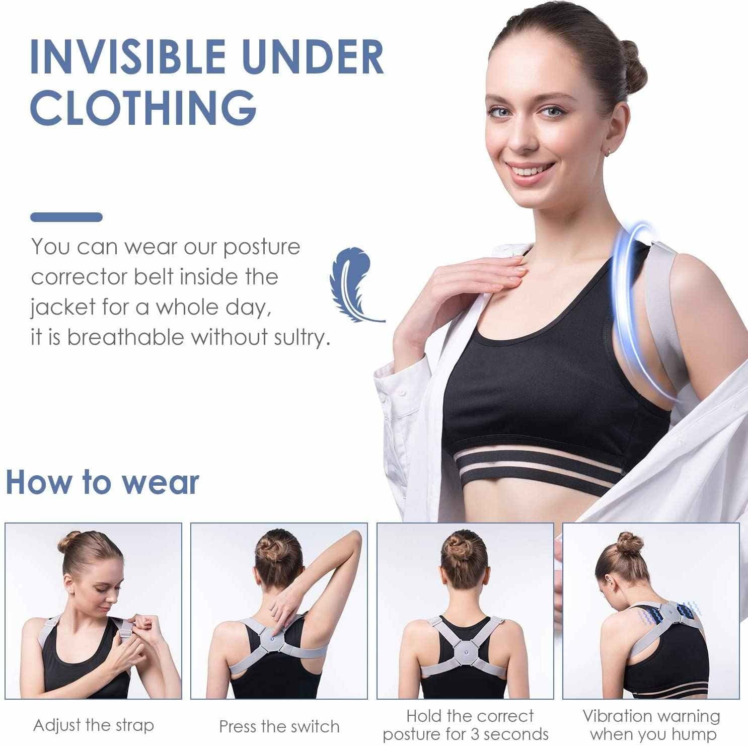 Unisex Adjustable Sensor Back Posture Correction Belt — image 2