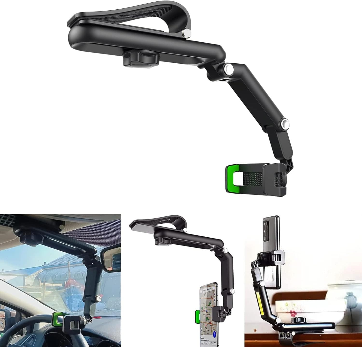Universal Adjustable Clip Car Phone Mount For Visor — image 1