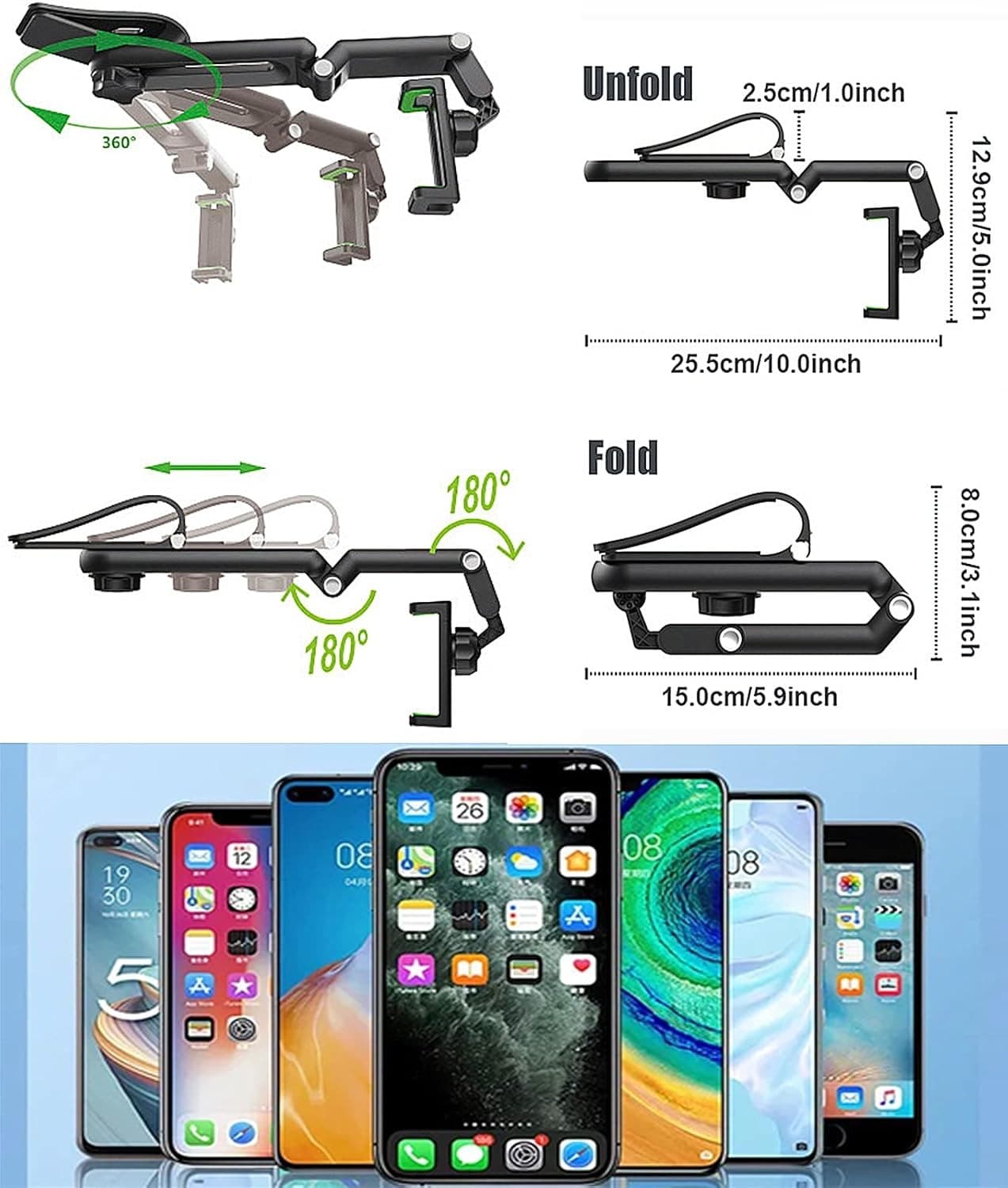Universal Adjustable Clip Car Phone Mount For Visor — image 3