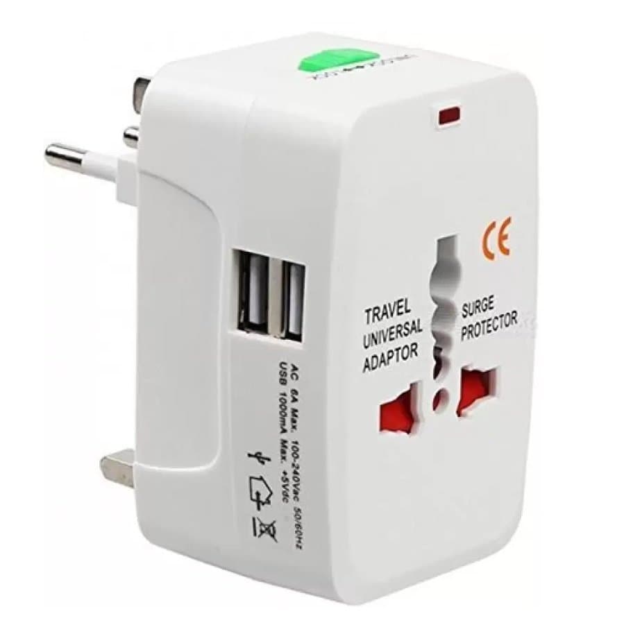 Universal Travel Adapter with Built In Dual USB Charger Ports Worldwide Adaptor — image 1