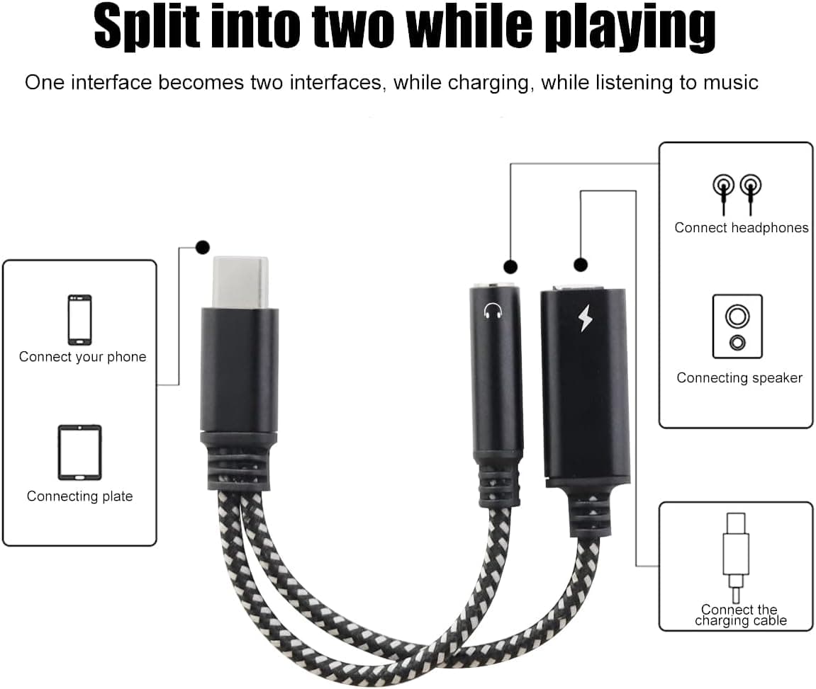 USB Type C Ro 3.5mm 2 In 1 Headphone And Charger Adapter — image 4
