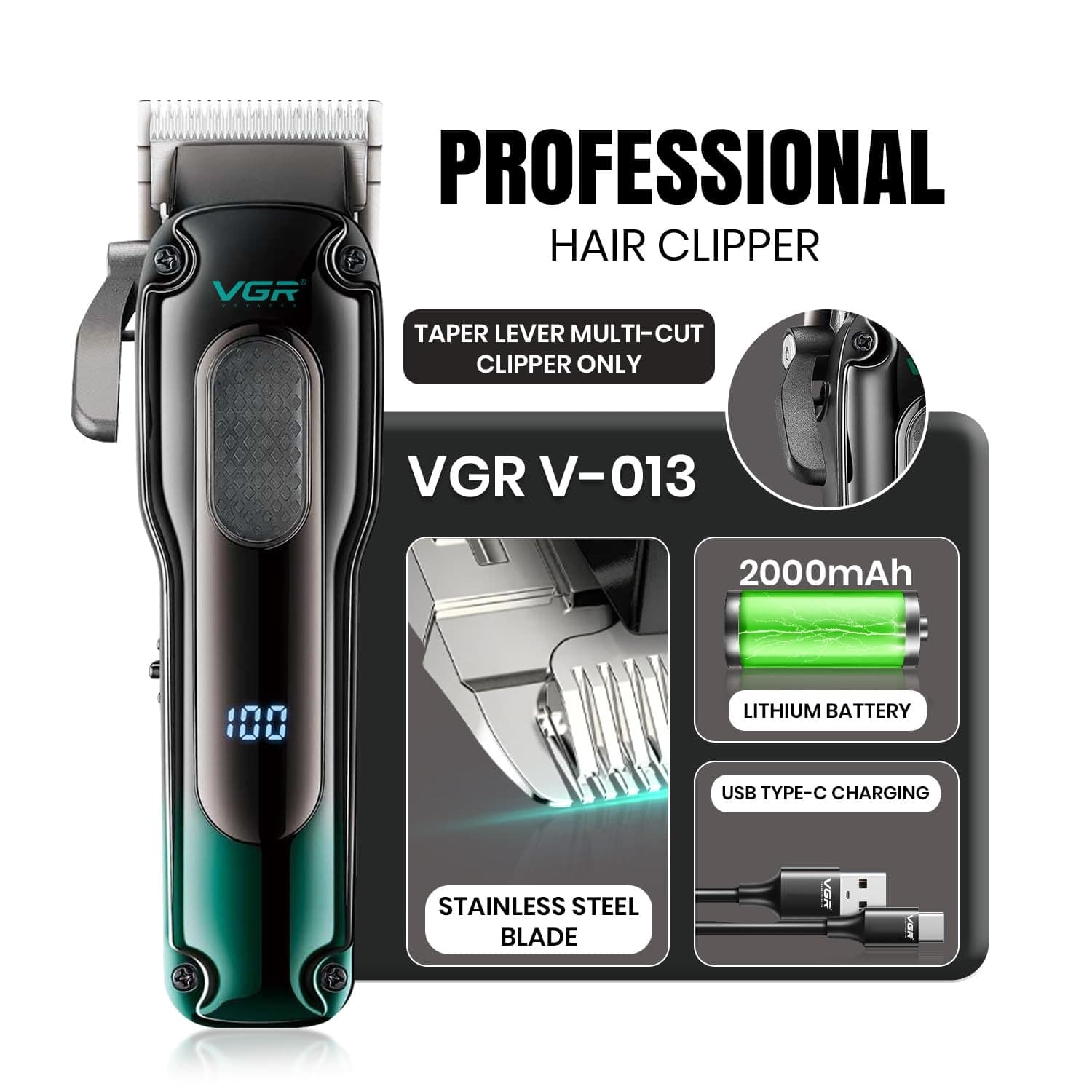 VGR V013 Professional Quality Hair Clipper — image 2