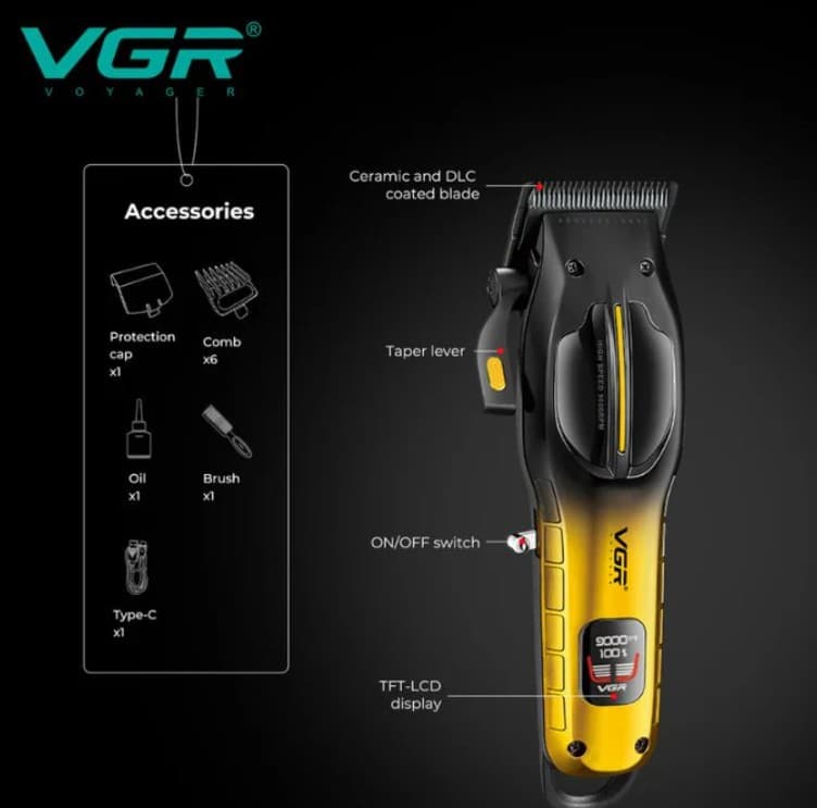 VGR V026 Professional Hair Clipper For Men 9000 RPM — image 4